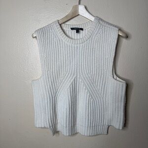 Derek Lam Sweater Vest Women's Medium White Sleeveless Knitted Cashmere
